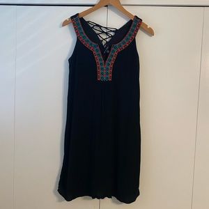 Black Aztec mini dress